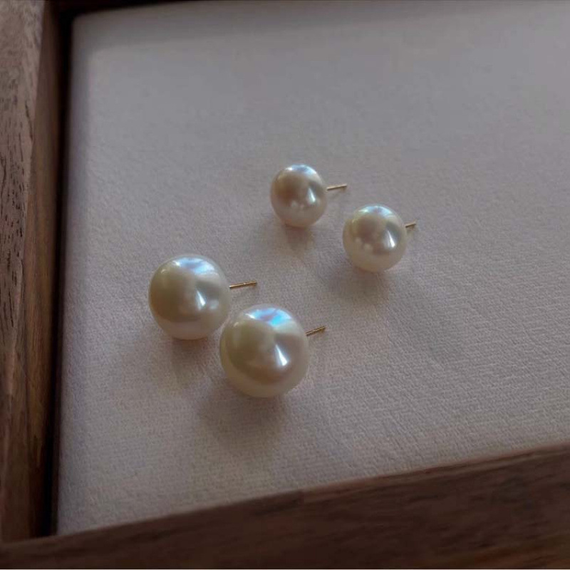 12mm large natural freshwater pearl stud earrings women tyusha 18k gold 999 silver needle ear accessories