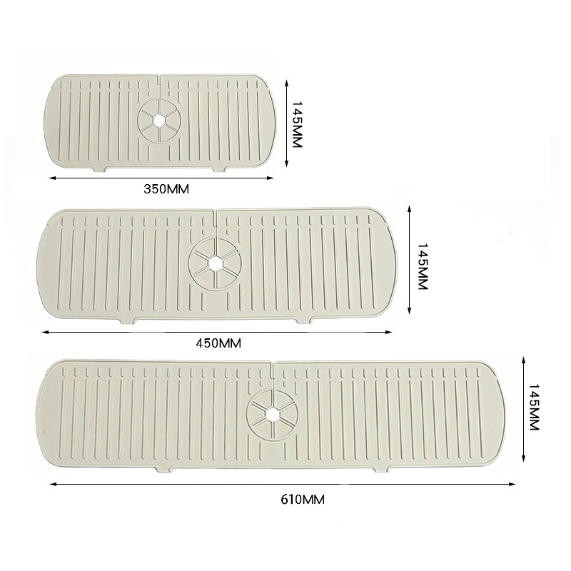 Non-slip silicone mat kitchen sink splash guard silicone material household washbasin countertop toiletries draining mat