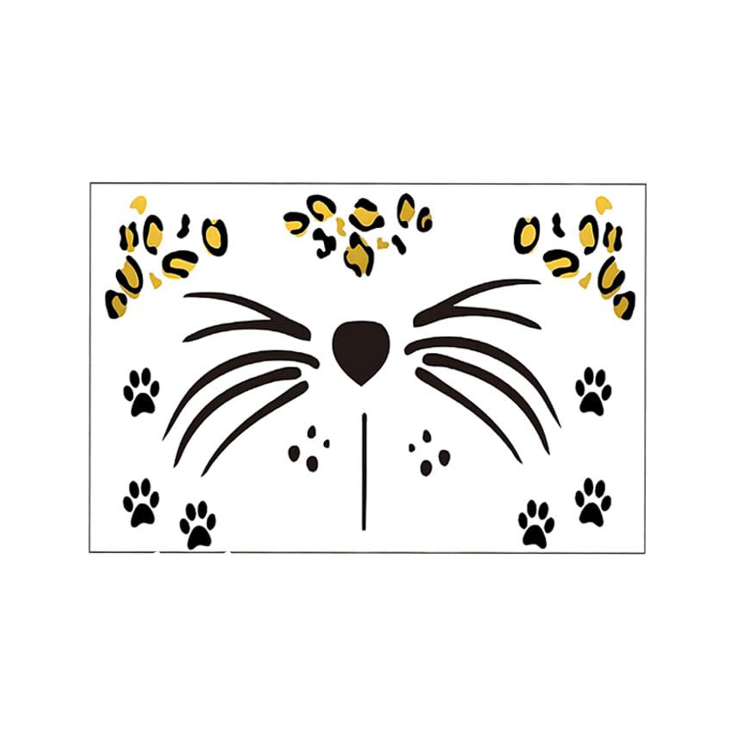 New Fake Leopard Print Gold Foil Tattoo Sticker Print Face Party Face Decoration Metal Sticker
