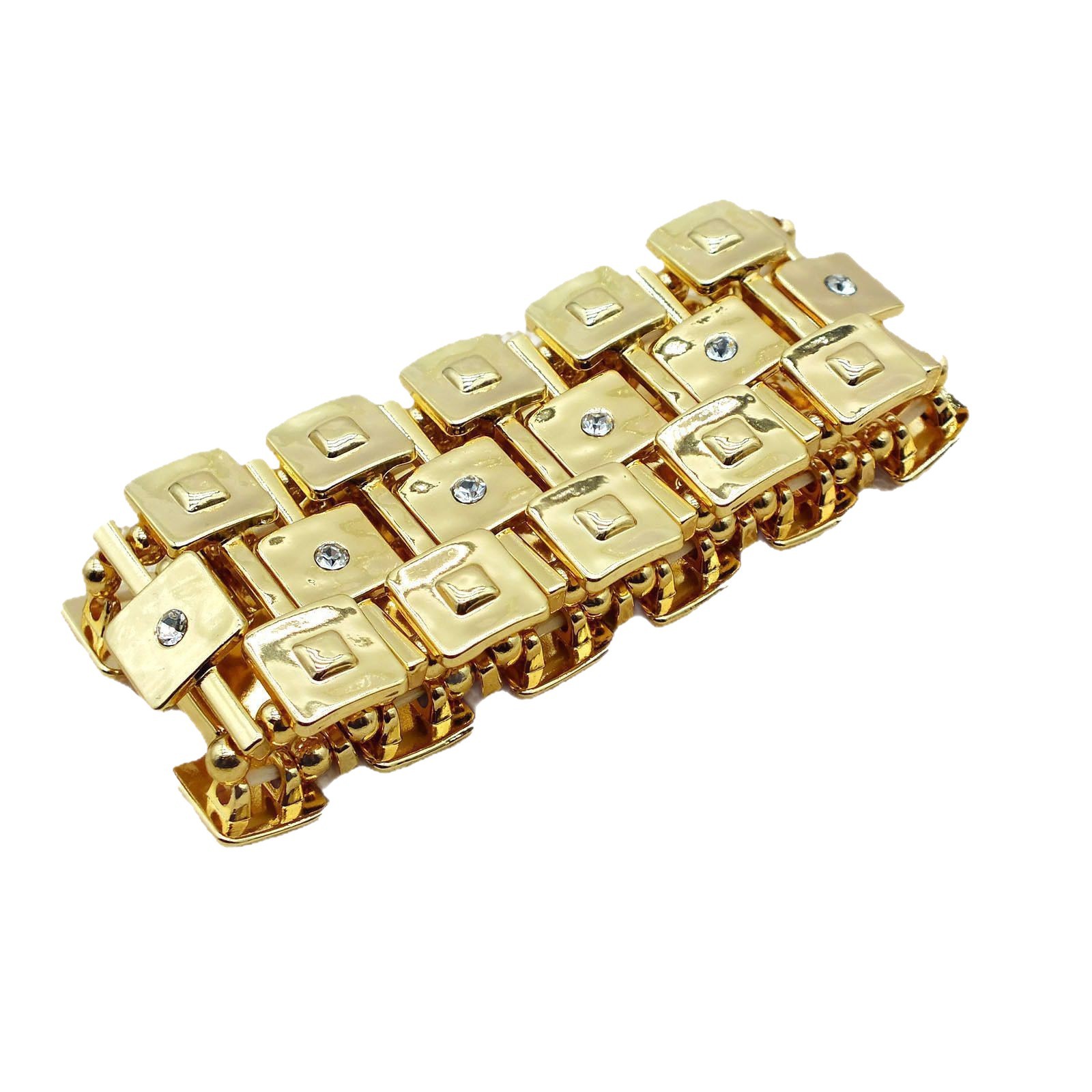 B14 Gold Accessories Mixed Batch Plated Rhinestone Geometric Elastic Bracelet
