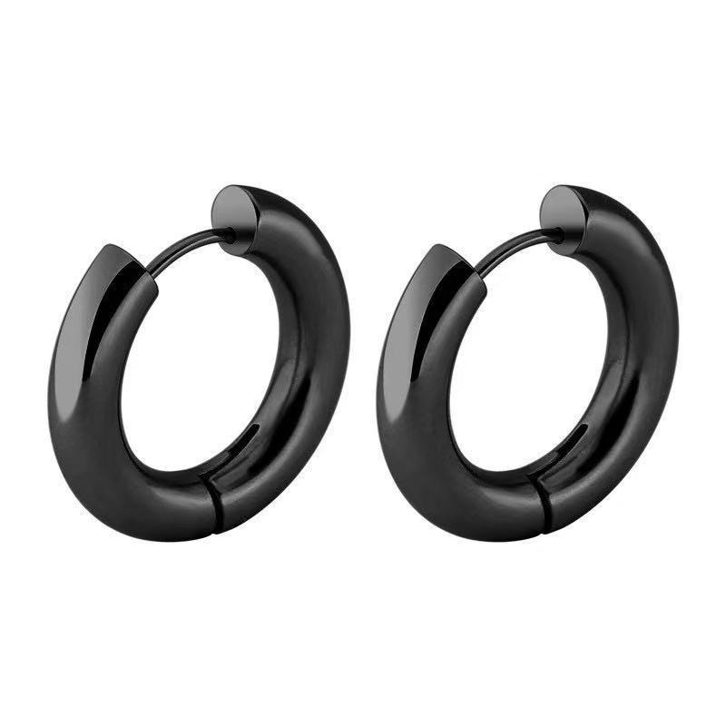 High-quality titanium steel ear clips, non-fading, Japanese and Korean style simple round stainless steel ear clips accessory