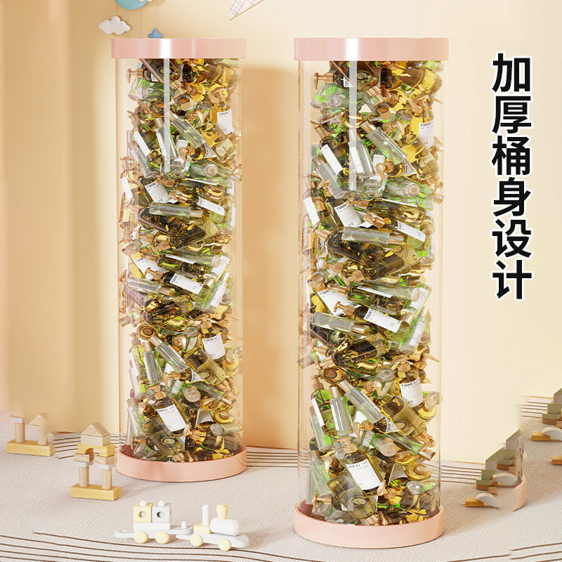 Empty Bottle Storage Bucket, Beauty Salon Large Capacity Cosmetic Storage Bucket, Bottle Jar Placement Bucket, Transparent Display Tube