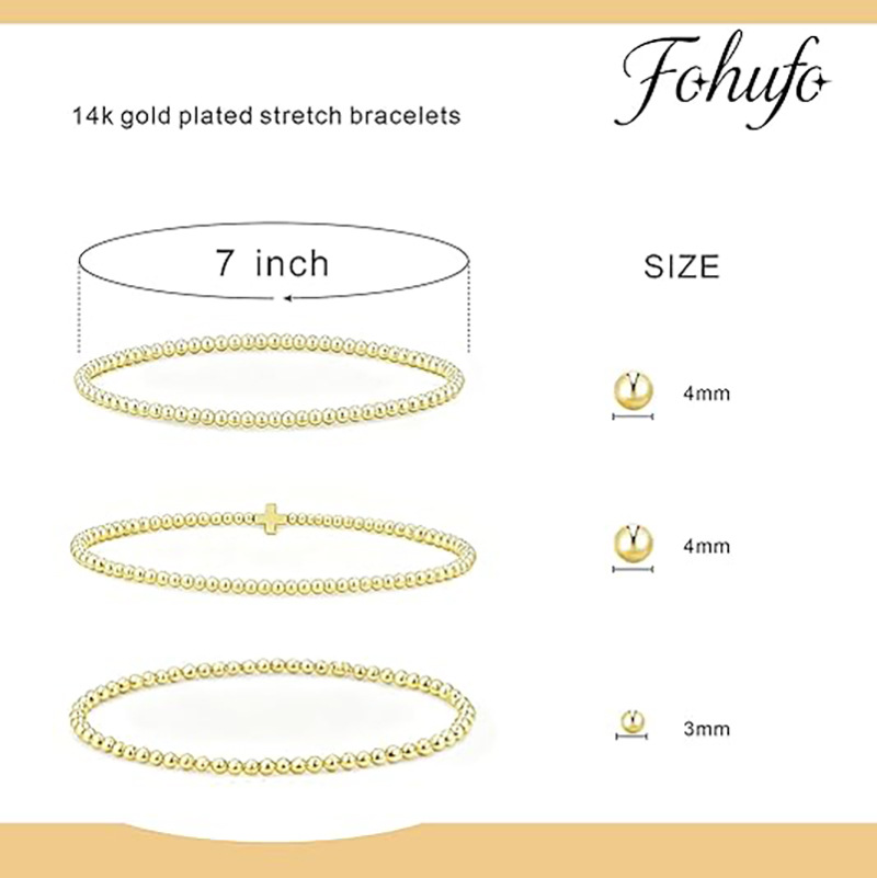 Cross Gold Beaded Bracelet Heart Knot Geometric Ring Hand Jewelry Best Selling New