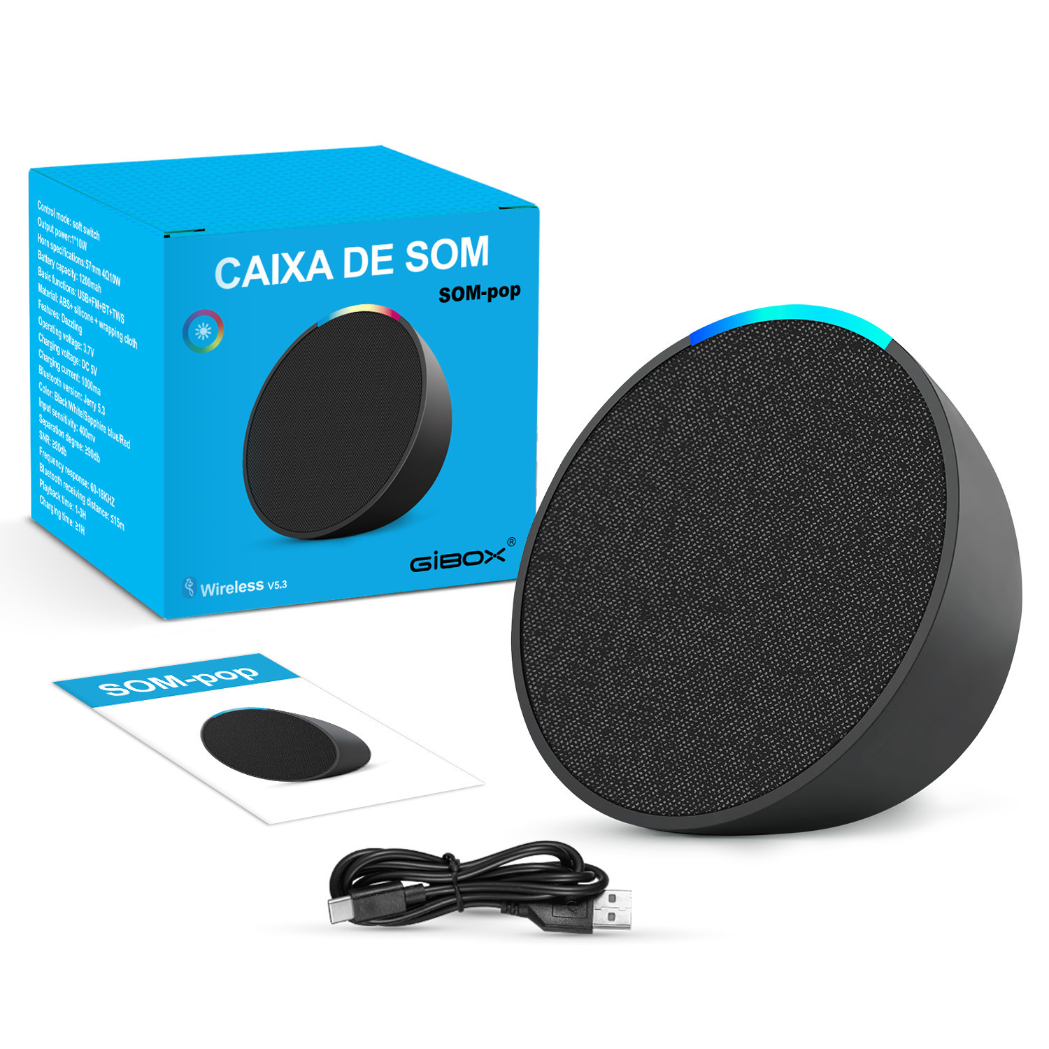 Alaxe Bluetooth Speaker Wireless Fabric Card Mini Sound Subwoofer Desktop Mini Bluetooth Speaker