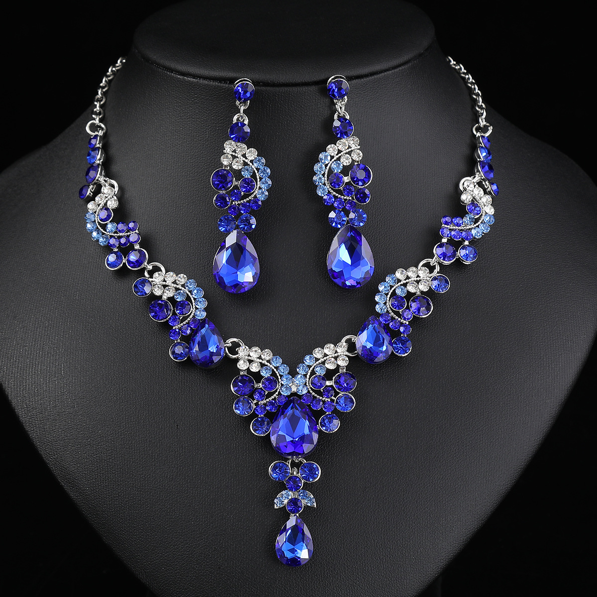 Necklace Earring Set Three-Piece Bride Wedding Dress Accessories New