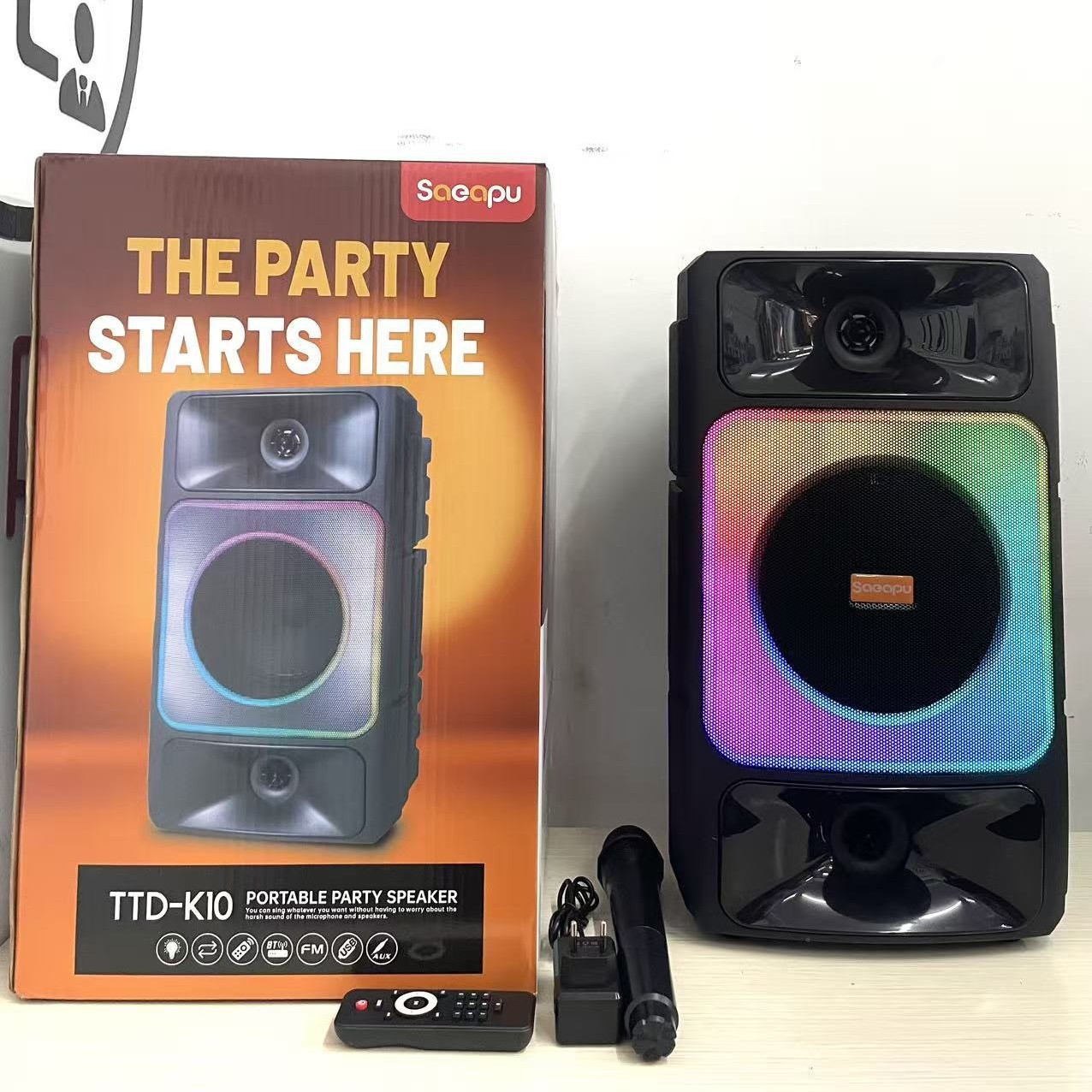 2026 New Dual 8-inch Export Dedicated High Power Mobile Portable Bluetooth Outdoor Square Speaker