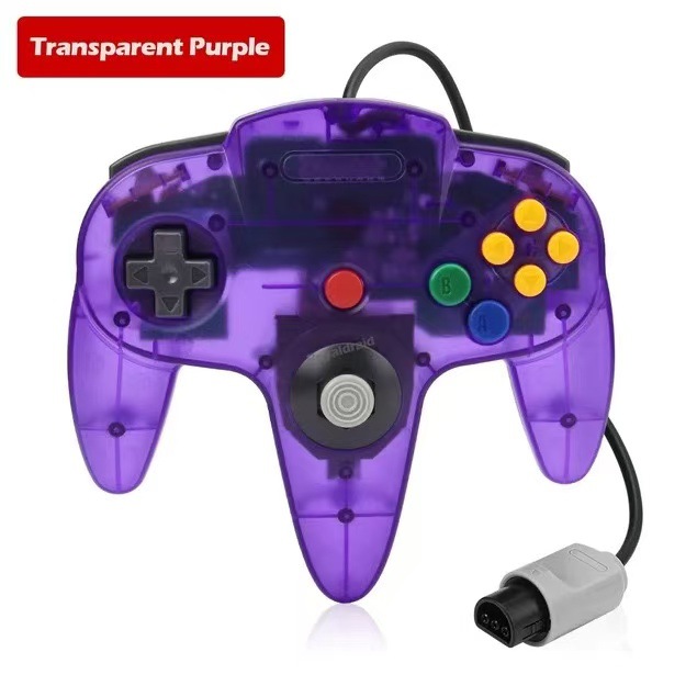 n64 game console controller N64 wired game controller colorful transparent