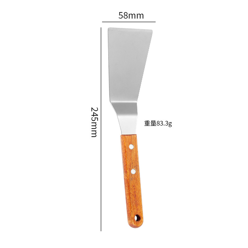 Stainless steel teppanyaki cooking spatula, Western pizza spatula, hand-grabbed cake press, pancake tool, stir-fry ice spatula