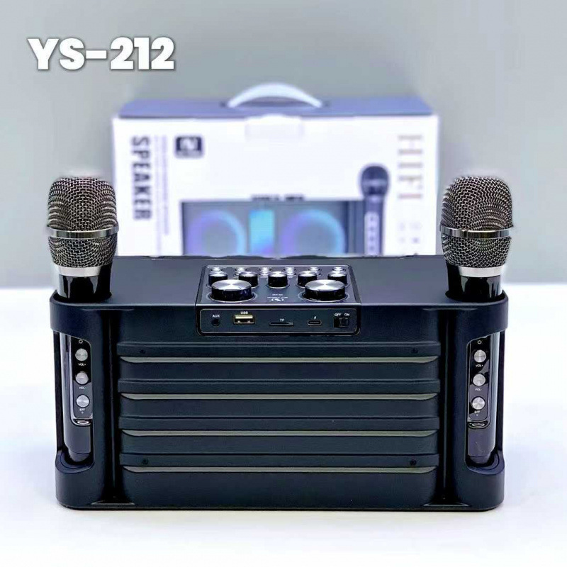 YS212 High Power Amplifier Integrated Recording KTV All-in-One Dual Mic Home Bluetooth Speaker