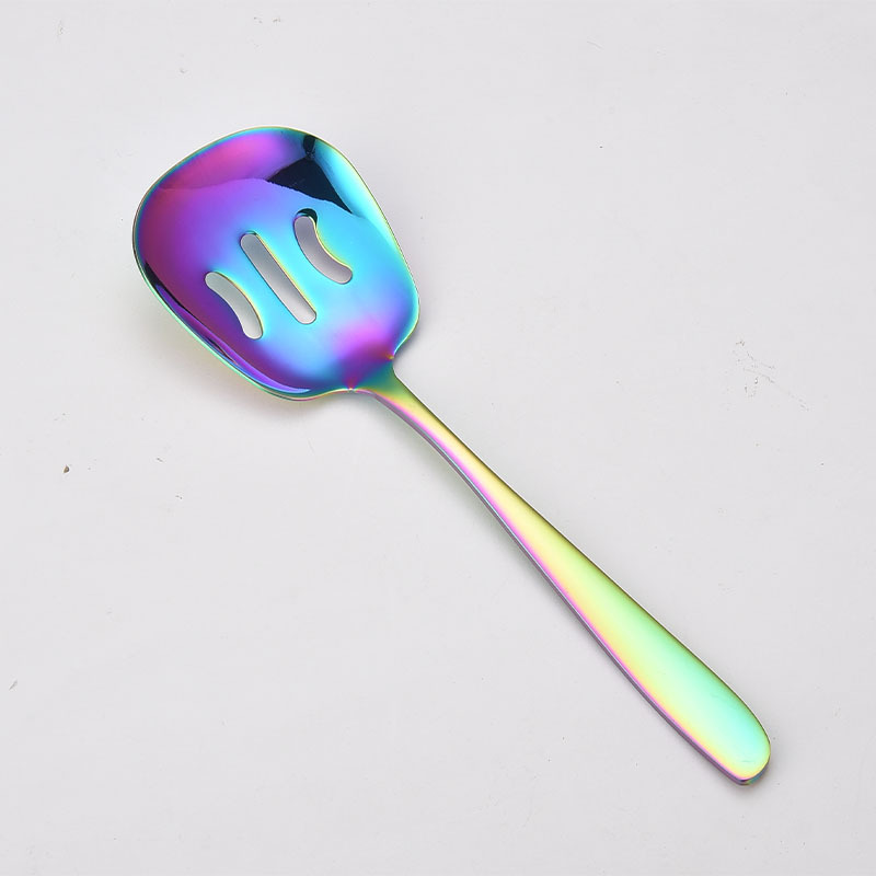 304 Stainless Steel Large Rice Spoon Public Spoon Home Long-Handle Serving Spoon Soup Spoon Strainer Spoon Small Frying Spoon Hotel Serving Spoon