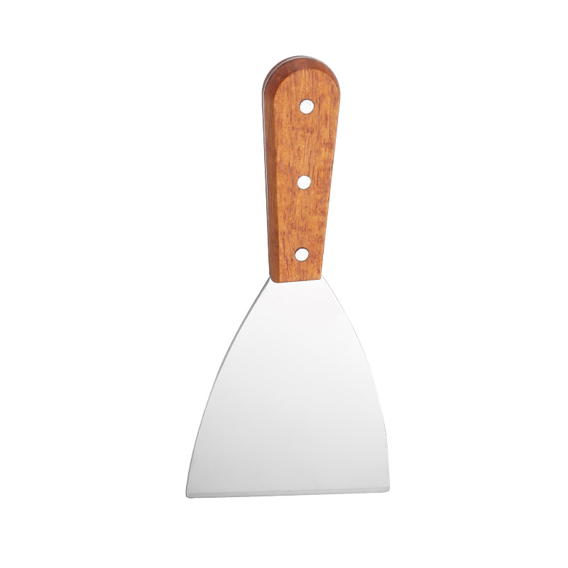 Stainless steel teppanyaki frying spatula thickened steak cooking spatula hand-grasping cake tool spatula pancake pizza baking knife