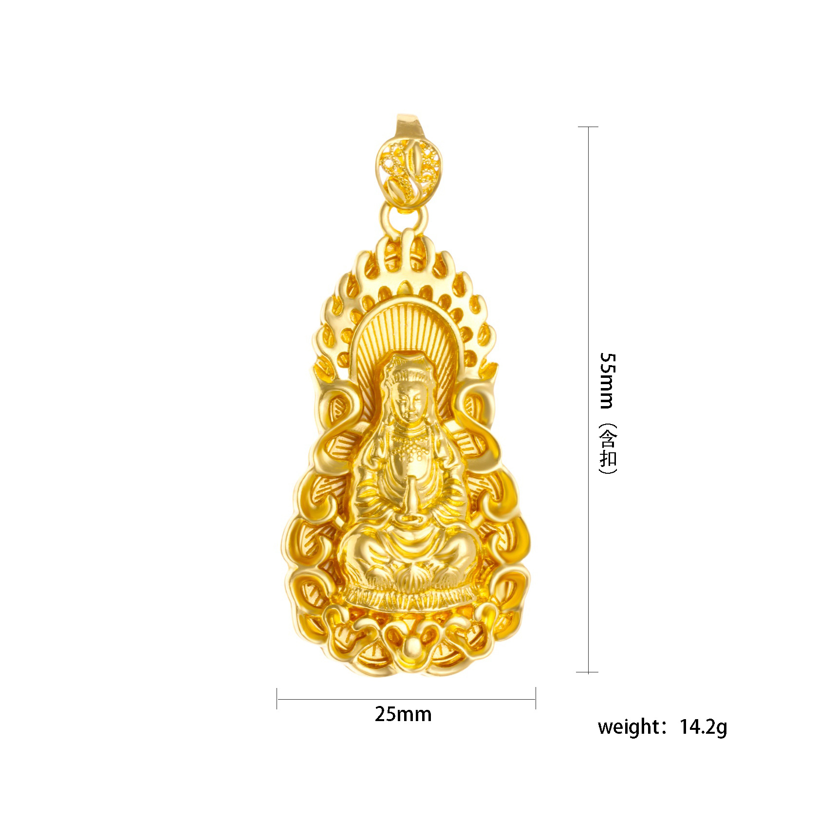 金色中号观音吊牌