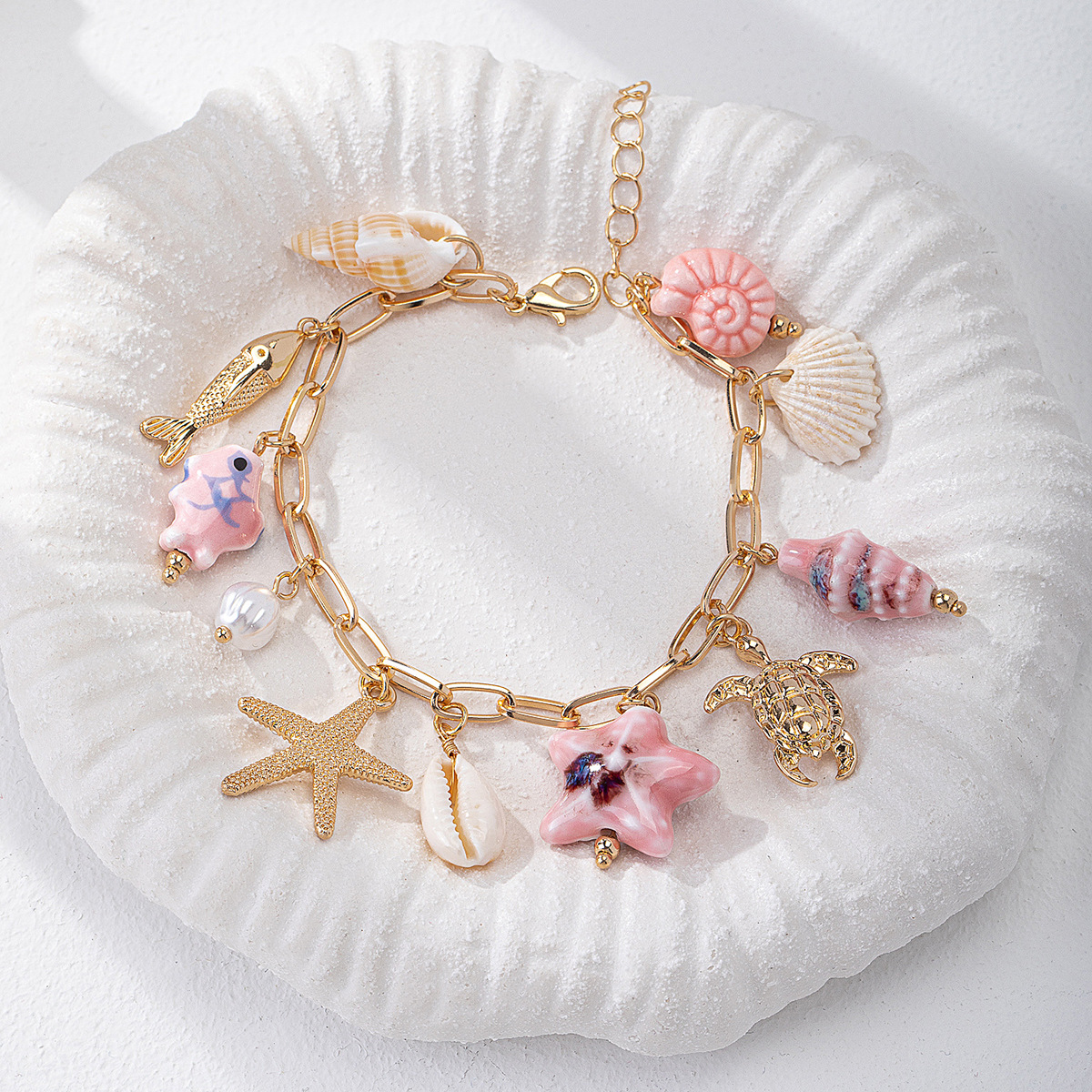 Qingdao Daiwei Accessories 1 Piece Bohemian Style Starfish Conch Shell Bracelet Women's Daily Sweet Bracelet