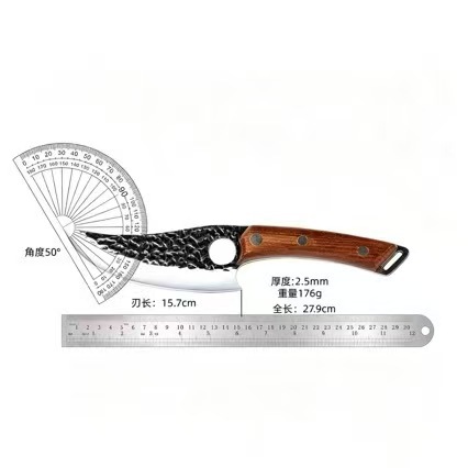 Hand Forged Knife Boning Curved Knife Outdoor Portable Camping Meat Knife Butcher Knife