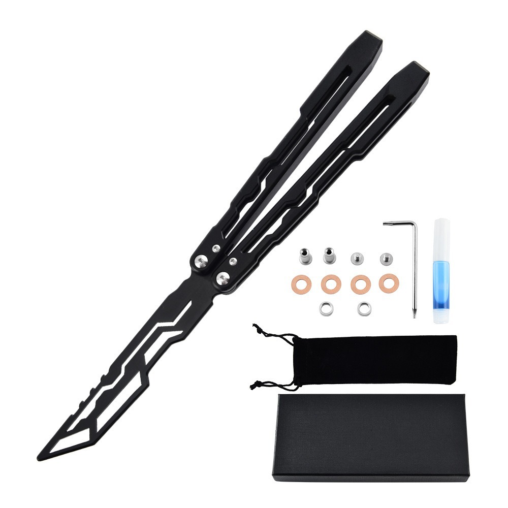 New Mecha Style Butterfly Knife Unsharpened Folding Knife CSGO Peripheral Outdoor Portable Practice Tool