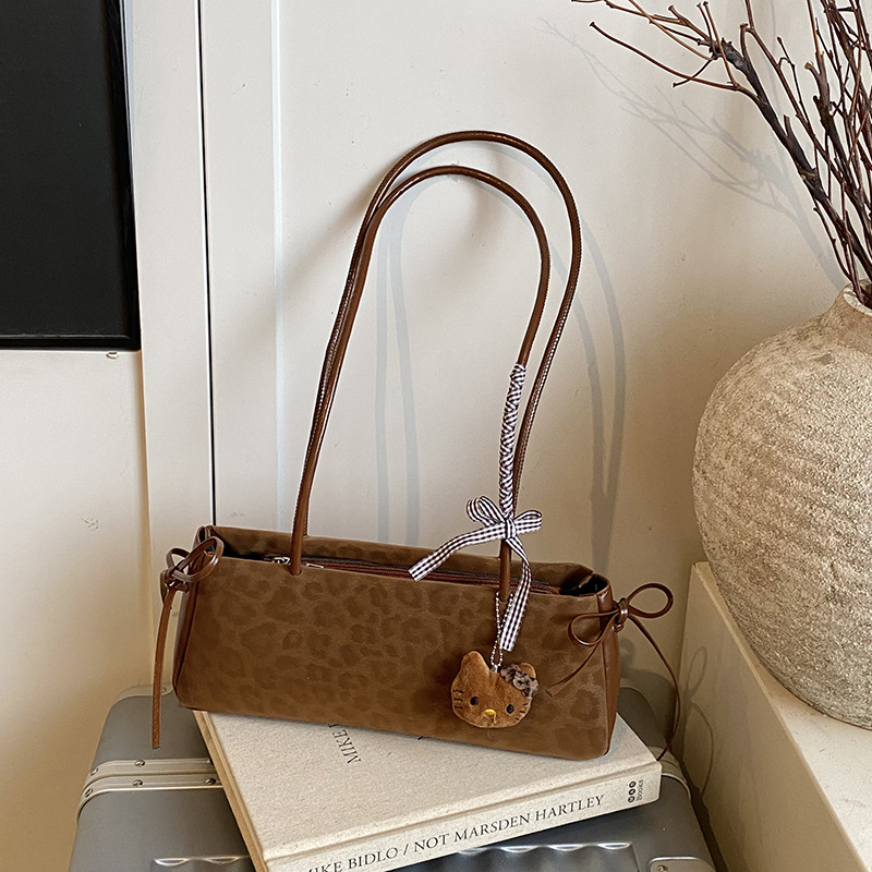 Autumn Niche Leopard Print Bags Women Large Capacity 2025 New Casual Niche Shoulder Underarm Bags Work Commute Bags