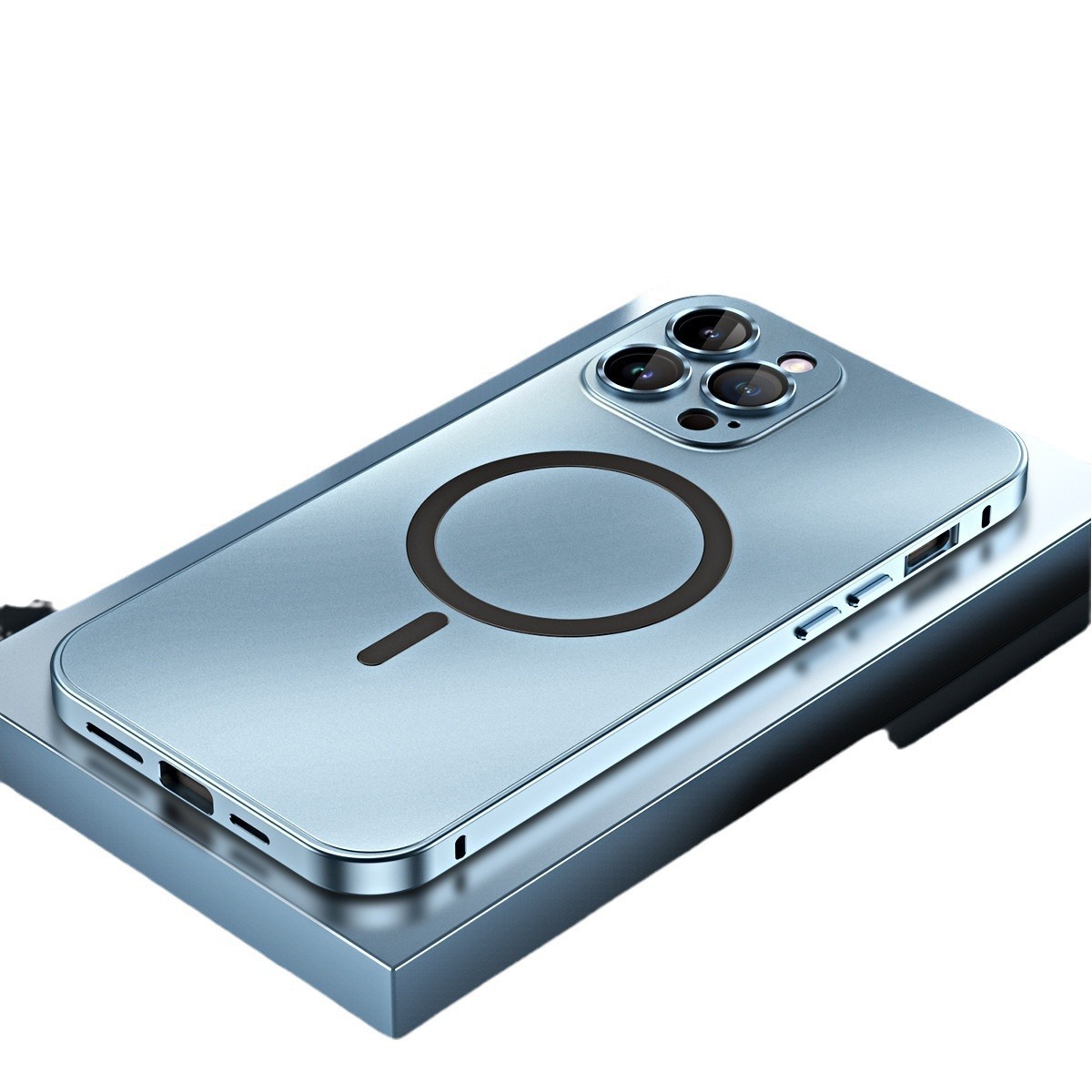 For Apple 17promax Metal Aluminum Alloy Frame Magnetic Phone Case iPhone17 Snap Button Protective Case