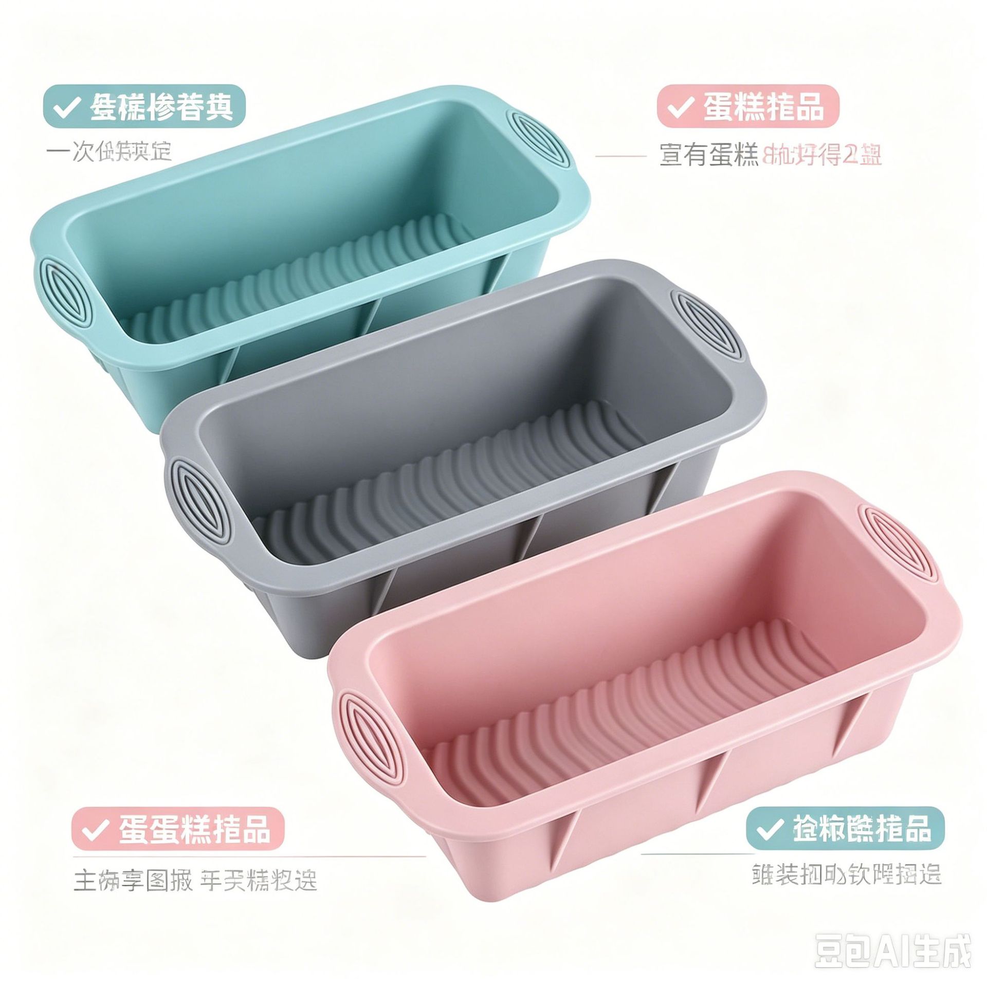 Food-grade thickened silicone cake mold set, toast square round hollow Gugelhupf, home baking tool