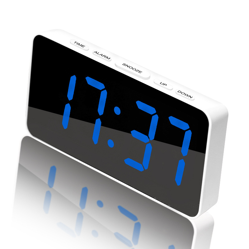 LED Digital Alarm Clock Silent Mirror Clock Multi-function Night Light Electronic Clock Lazy Clock Snooze Function