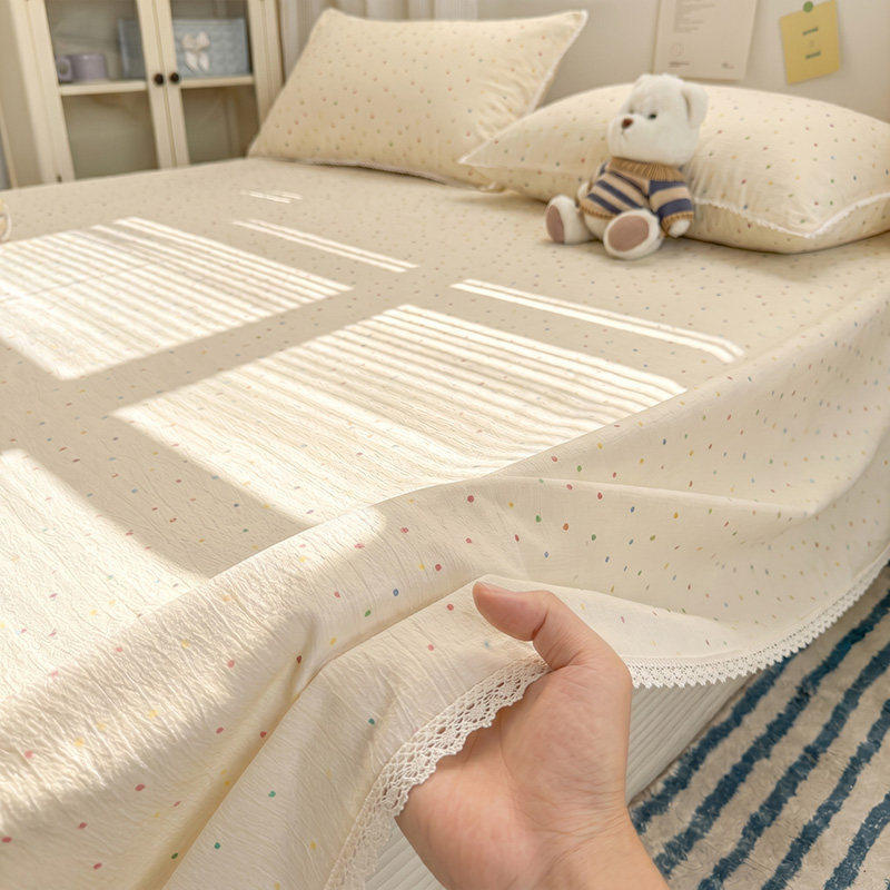 奶油波点【A类面料孕婴可用】 · 床单单件-120x230cm【适合0.8-0.9m床】