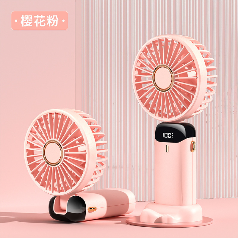USB handheld small fan mini portable rechargeable student dorm desktop night light silent small electric fan