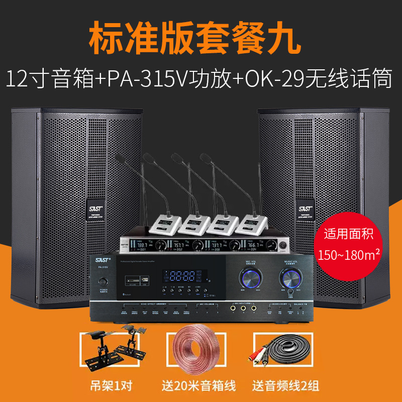 【标准套餐九】12寸音响+四会议话筒
