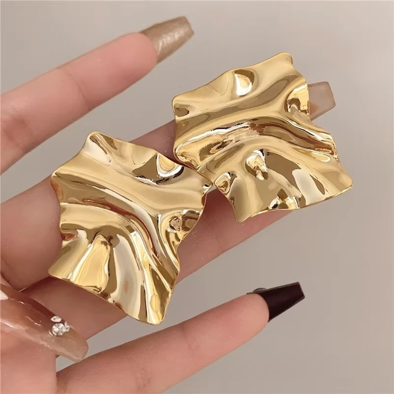 Metal Simple Ear Accessories Geometric Irregular Exaggerated Mirror Earrings