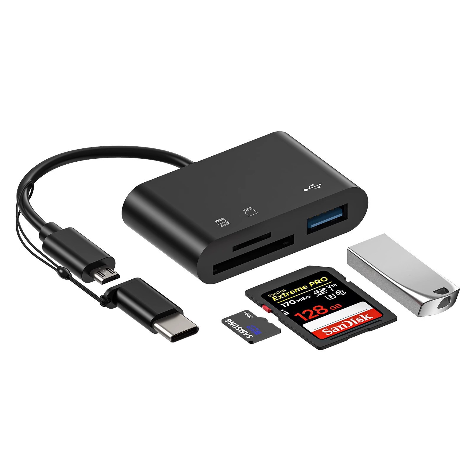 For Apple SD/TF Card Reader Huawei Type-C 2-in-1 Camera OTG Memory Card Converter