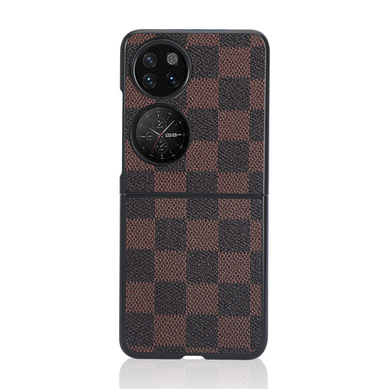 Applicable to Huawei P50 Pocket phone case folding screen full wrap anti-drop grid pattern protective case BAL-AL00