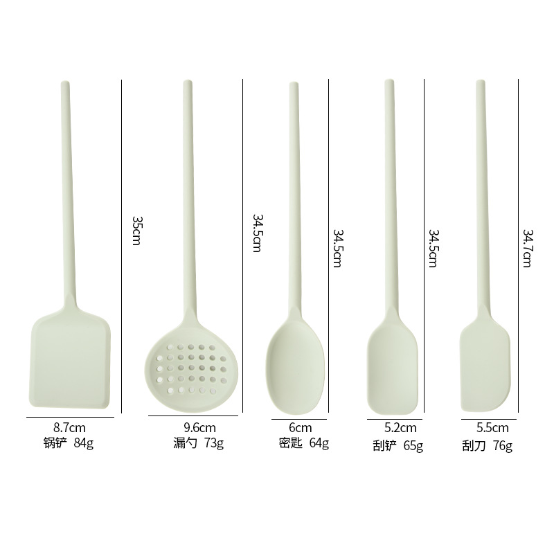 New kitchen silicone cookware set frying spatula soup spoon kitchen cooking spatula spoon 5-piece set
