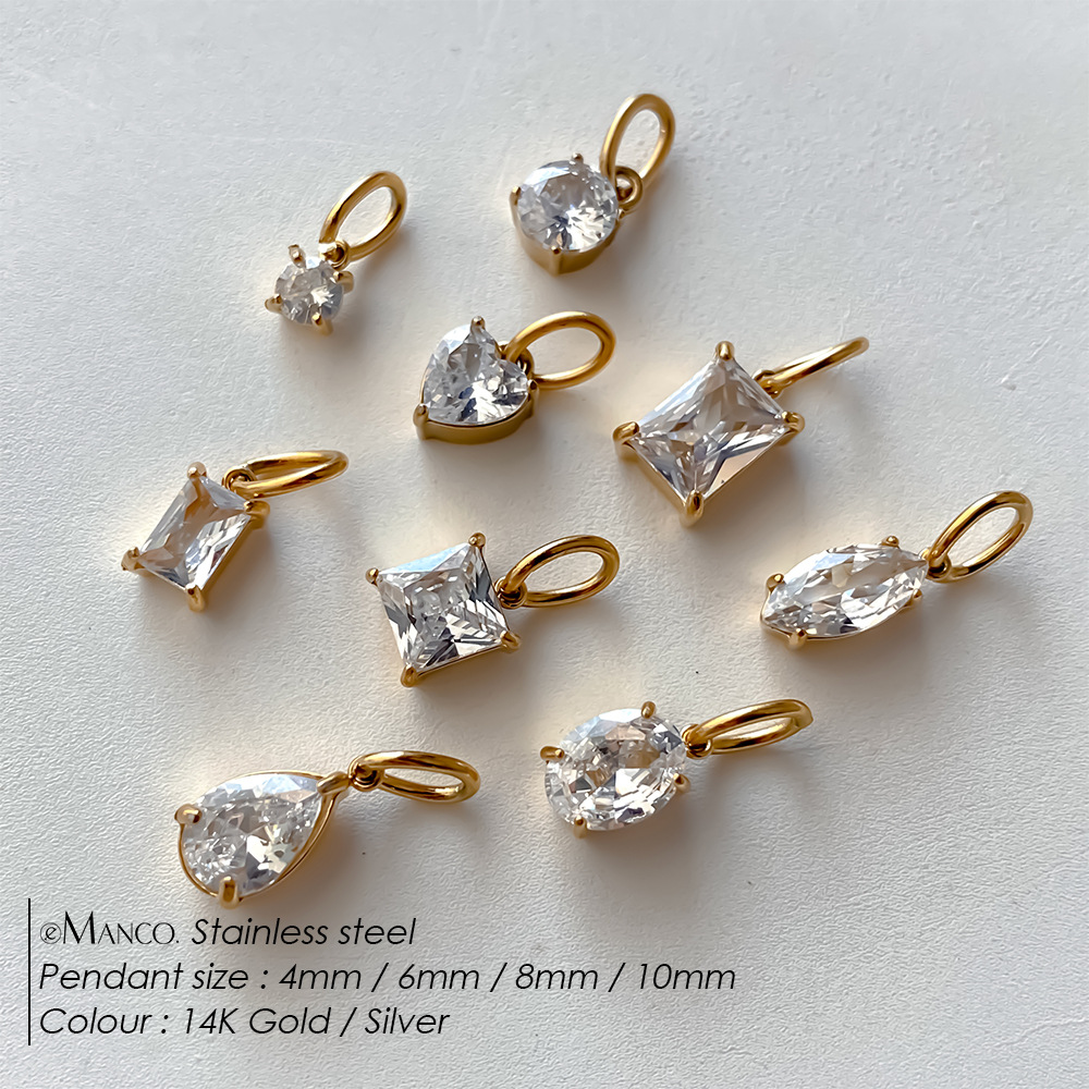 eManco Zircon DIY Necklace Pendant Women's Sense Zircon Pendant