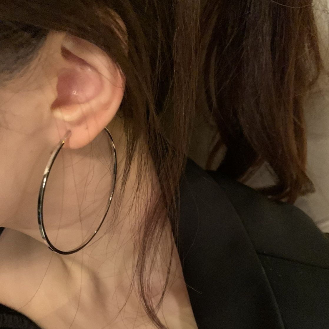 Large Hoop Earrings Women Round Ear Hoops Circle Earrings Sterling Silver Ear Pin Ear Drops