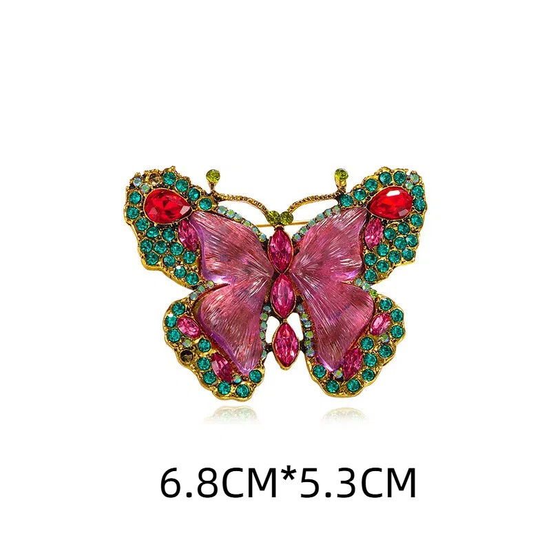 Crystal Rhinestone Butterfly Brooch Women Animal Insect Corsage Clothing Accessory Eco-Friendly Brooch