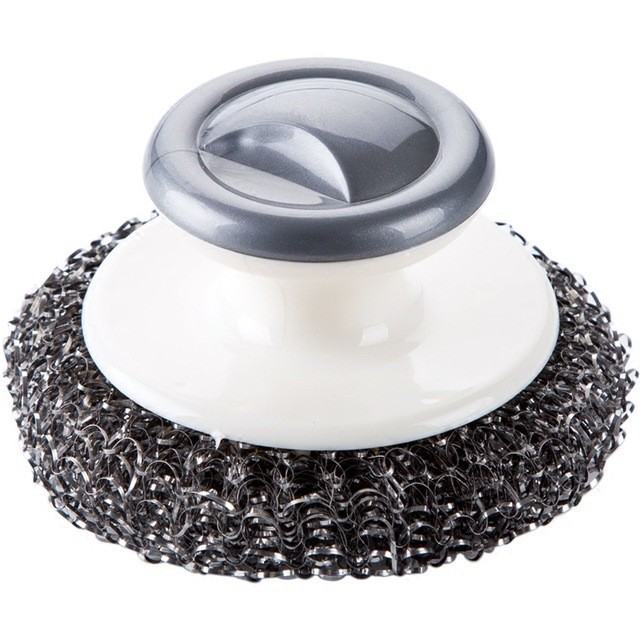 Practical stainless steel handle cleaning ball, kitchen supplies, dishwashing brush, steel wool pot cleaning brush