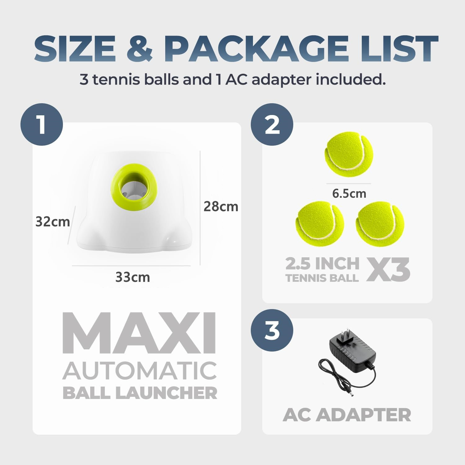AFP Large Dog Automatic Ball Launcher for Big Dogs 6.5cm Tennis Ball Thrower Pet Indoor Outdoor Training