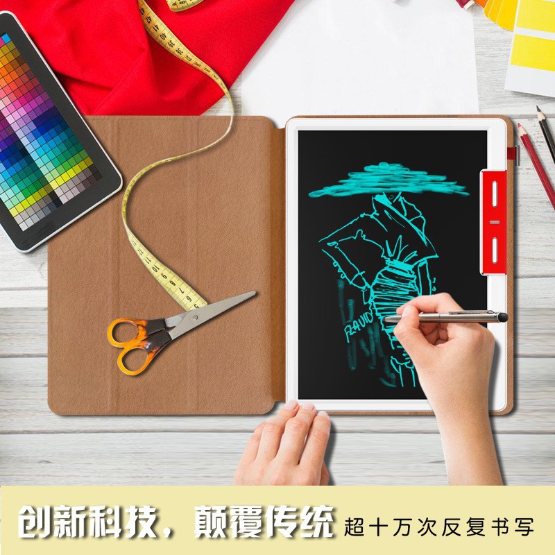 New Business Leather Case LCD Writing Pad Electronic Memo Notebook Enterprise Activity Gift Single LOGO Printing
