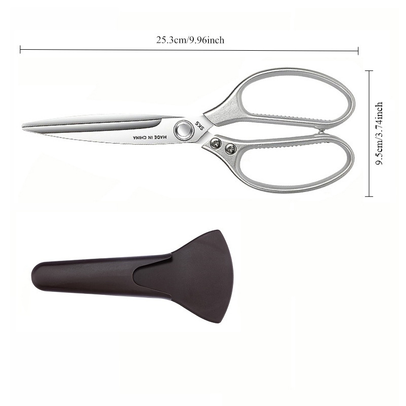 Extended kitchen scissors, high hardness, sharp, household stainless steel, chicken bone scissors, vegetable and meat bone scissors