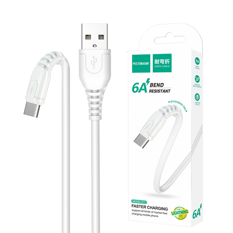 Baitong Type-C Android 6A Fast Charging Data Cable for iPhone Flash Charging Phone Cable Fast Charging Data Cable