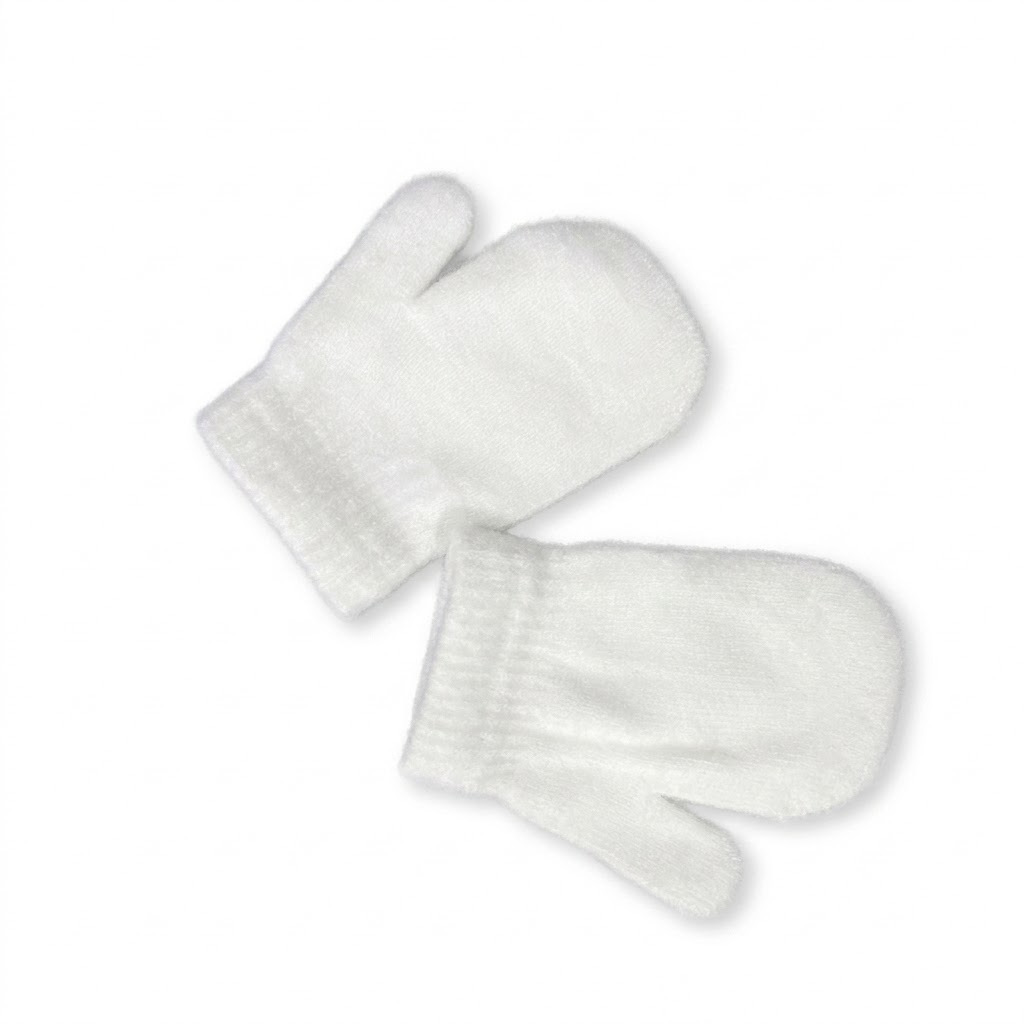 Winter Children's Crystal Velvet Warm Gloves Fleece-Lined Thickened Baby Full-Wrap Connected Anti-Scratch Gloves
