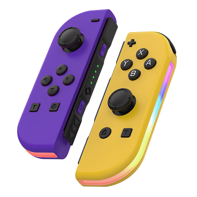 New Switch Bluetooth Controller with Remote Wake-up with Wrist Strap Joy-Con Wireless Controller RGB Colorful Lights