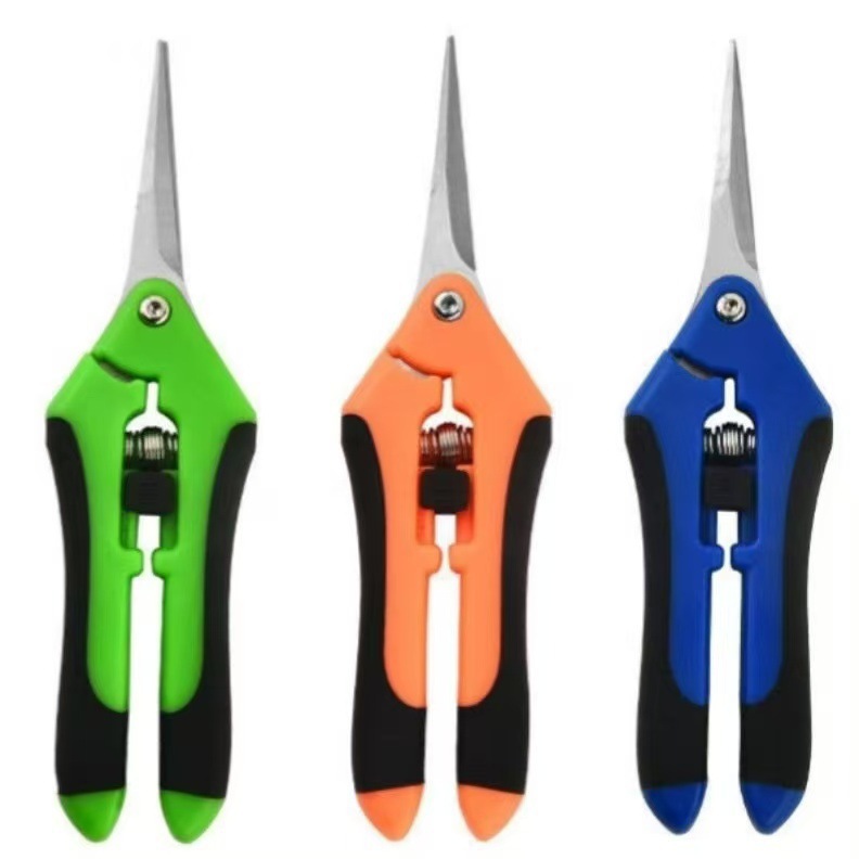 New Stainless Steel Pointed Scissors Multi-purpose Orchard Fruit Picking Scissors Garden Horticultural Flower Pruning Scissors