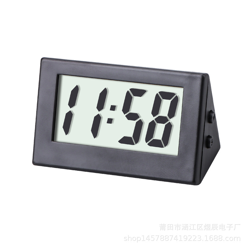 Luminous Triangle Clock Car Clock Dashboard Electronic Watch Shockproof High Temperature Resistant Car Adhesive Watch Portable