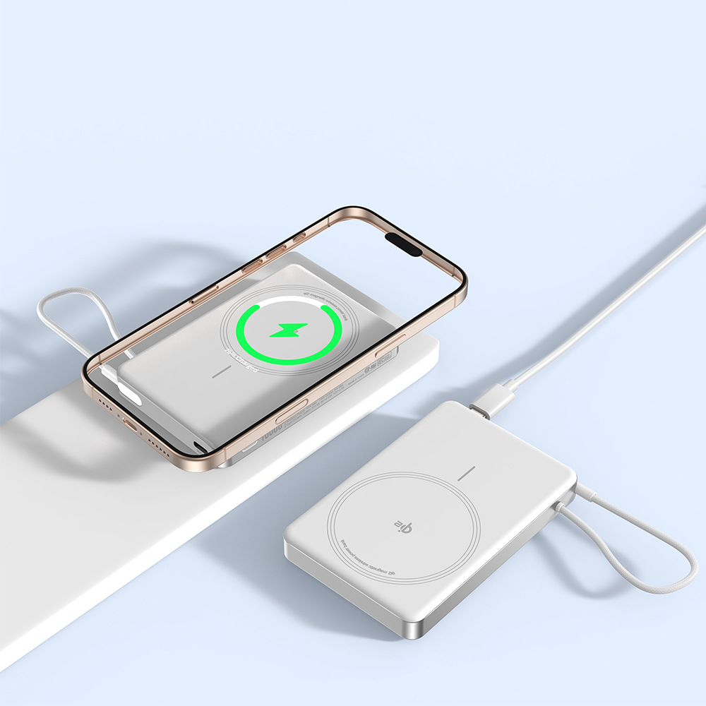 Ultra-thin Qi2 certified 10000mAh magnetic power bank CCC certified with TFT display wireless charging bank