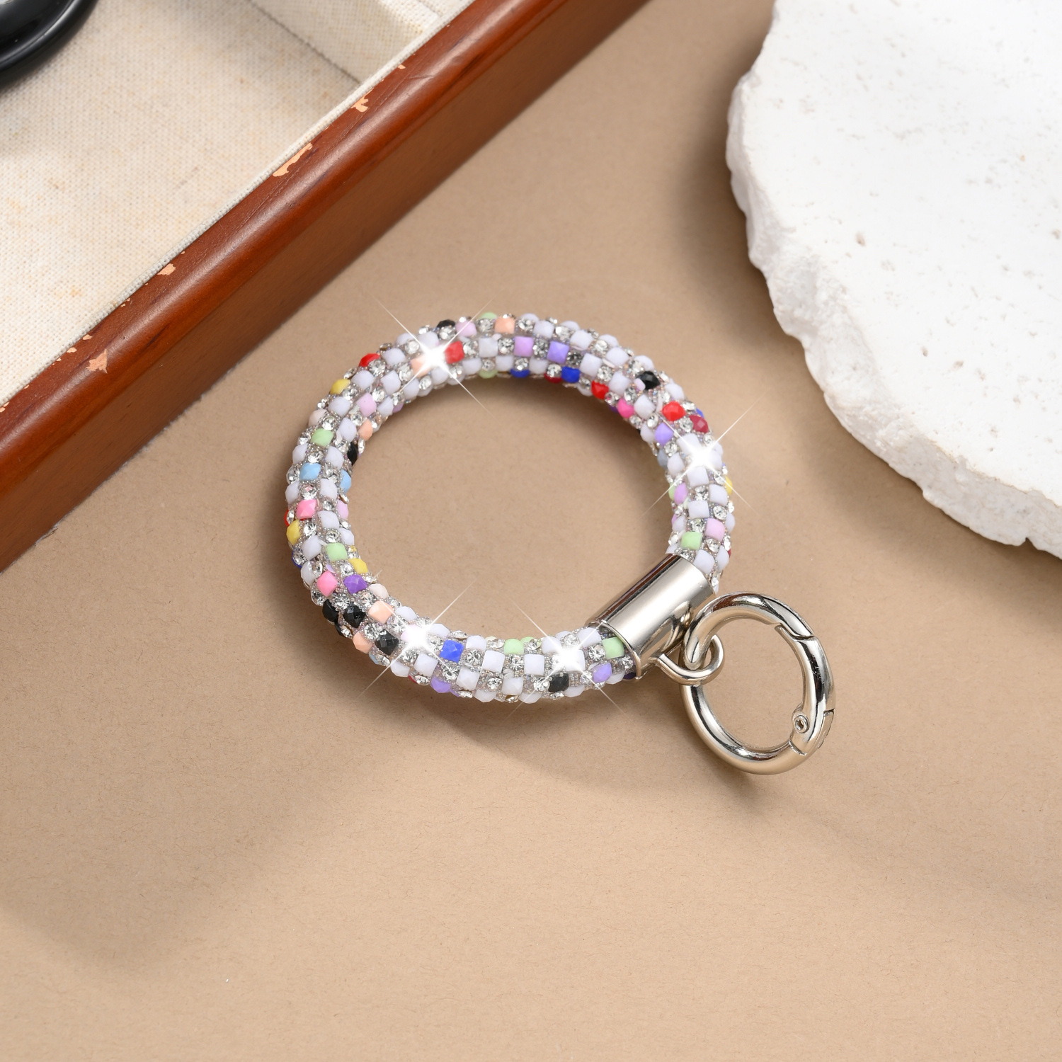 Phone lanyard keychain rhinestone hanging chain women luxury full rhinestone pendant phone chain