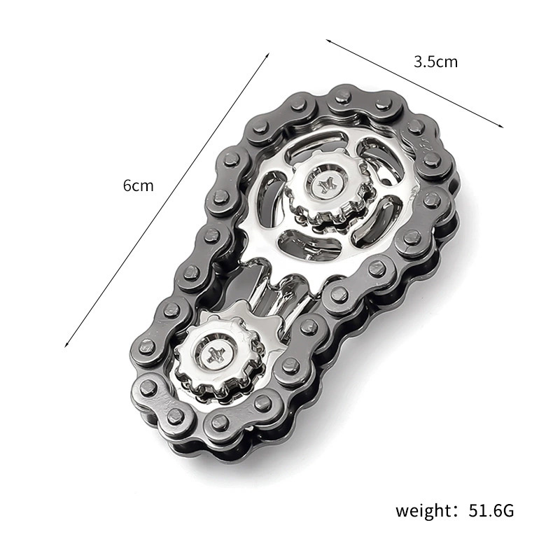 Wheel Chain Finger Spinner Gear Decompression Chain Time-Killing Toy Hand Play Accessory Small Gift
