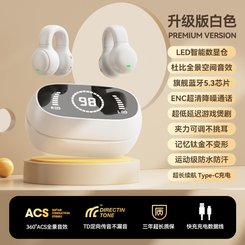 Berlin Sound Clip-on Bluetooth Earbuds 2025 New Wireless Open-ear Sweat-proof Sports Dedicated Ultra-long Battery Life