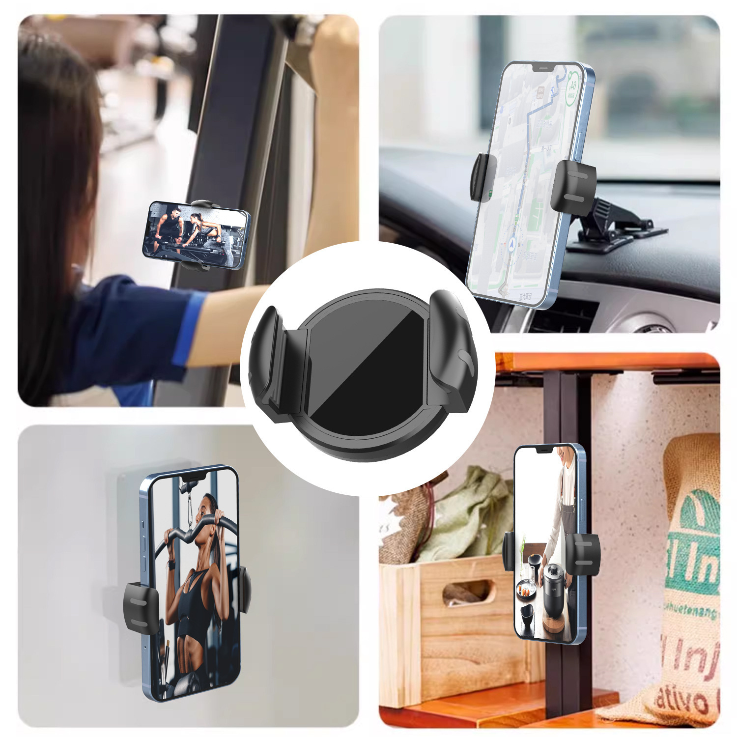 Portable Magnetic Phone Clip Fitness Phone Fixing Clip Car Navigation Magnetic Multi-functional Phone Clip Head