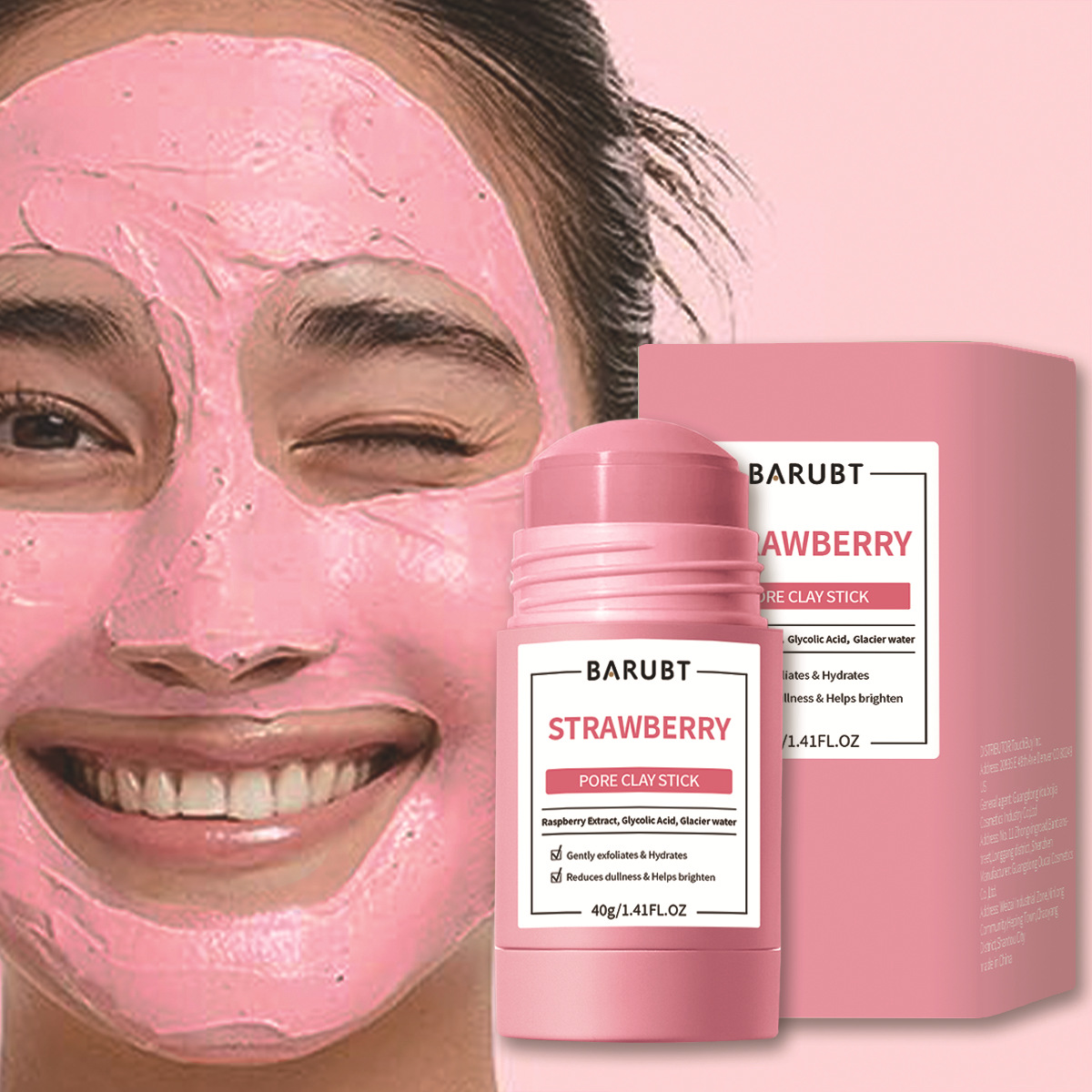 BARUBT Mugwort Mud Mask Stick Deep Cleansing Gentle Blackhead Removal Repair Facial Mask