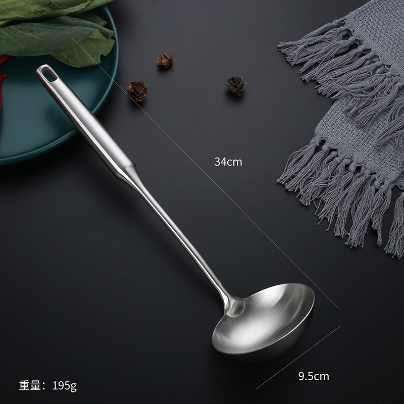 304 stainless steel kitchen utensil set heat-insulated handle full steel spatula soup spoon frying spatula slotted spoon kitchen custom LOGO