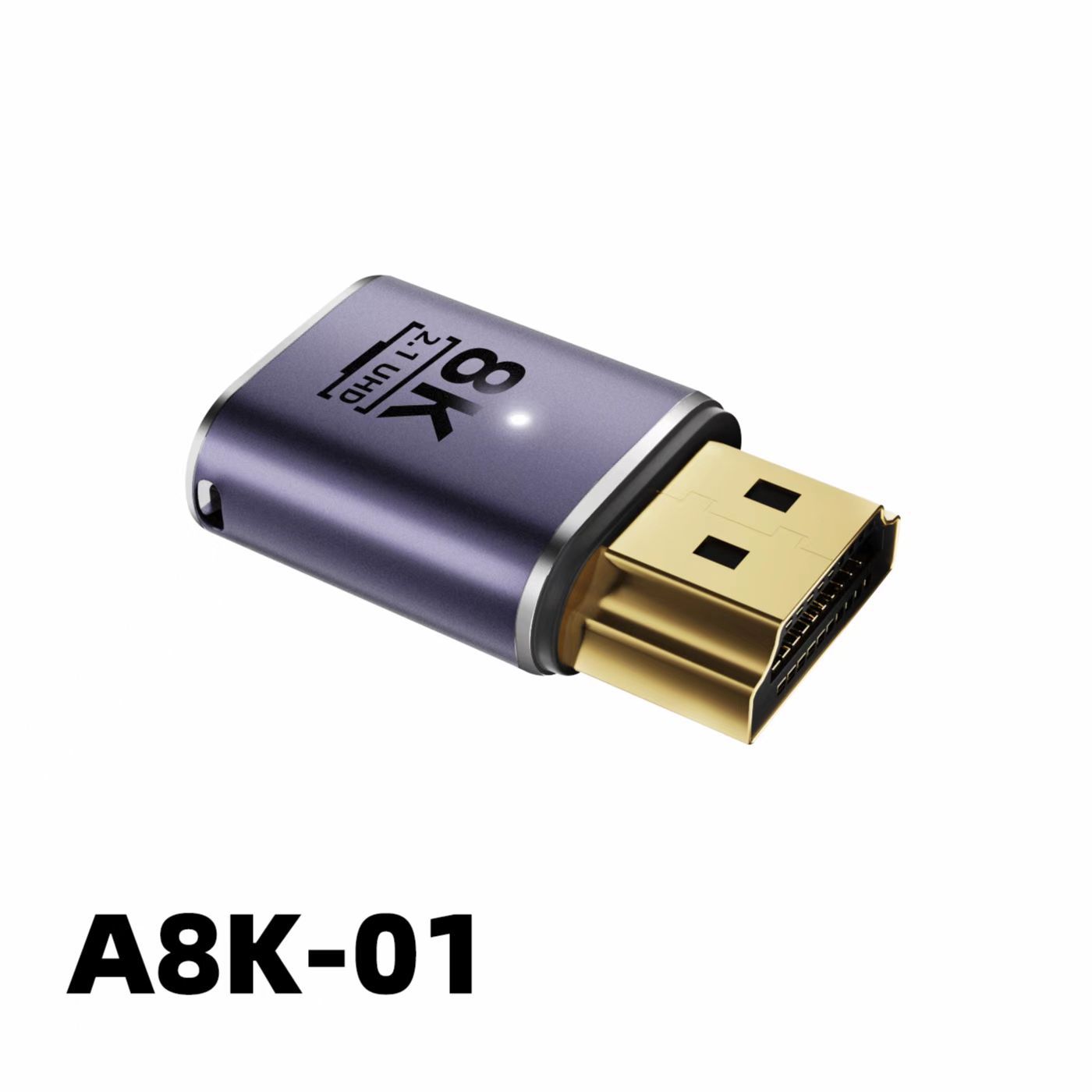 8K HDTV2.1 Male to Female Upward 90 Degree 270 Degree Adapter AM/AF Computer TV Ultra HD Adapter